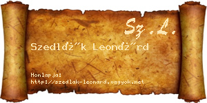 Szedlák Leonárd névjegykártya