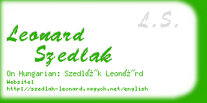 leonard szedlak business card